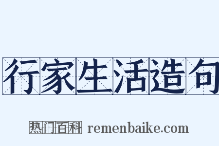 行家生活造句是什么意思的图片